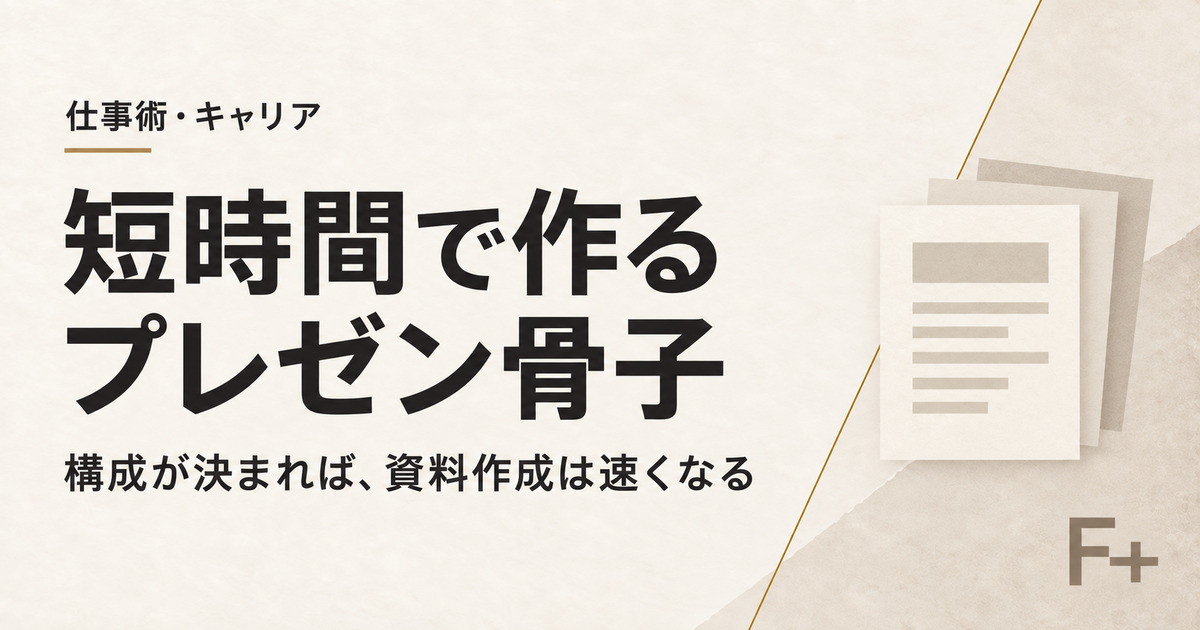 短時間でプレゼン資料を作るためのプレゼン骨子